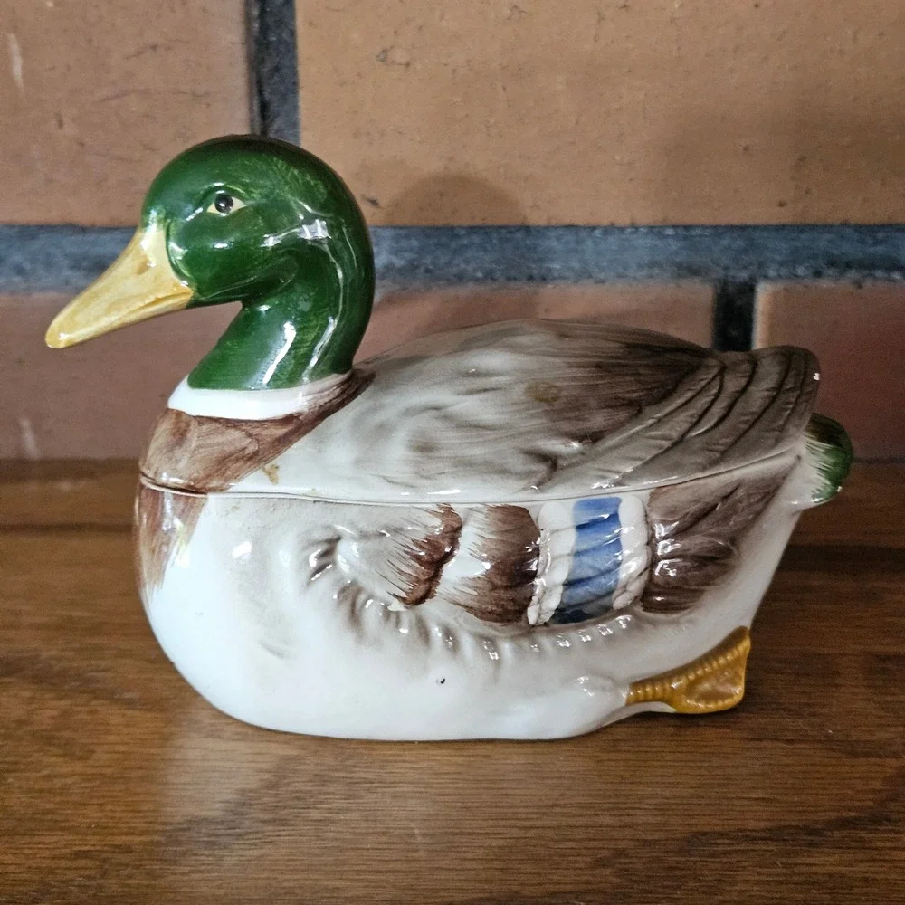 Otagiri 1981 Lidded Duck Sugar Bowl no Spoon Japan
